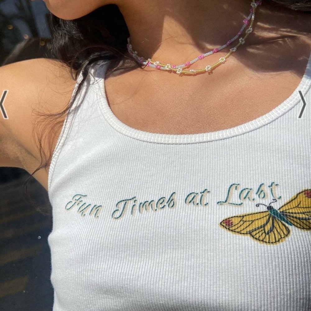 Lisa Says Gah Fun Times White Tank Top